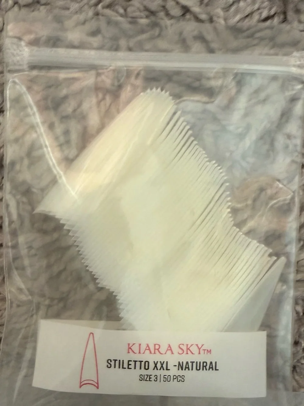 Kiara Sky Clear/White Stiletto-XXL Nail Tips Pack
